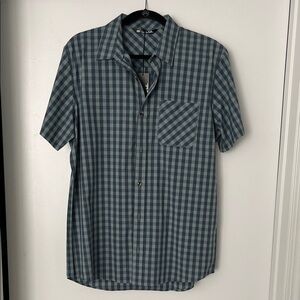 Travis Mathew Blue Checkered Button-Down Shirt